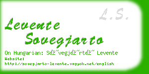 levente sovegjarto business card